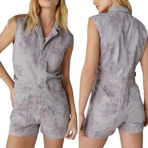 Lucky Brand x Laura Ashley Floral Romper Shorts XL Coverall Utility Cottage EUC